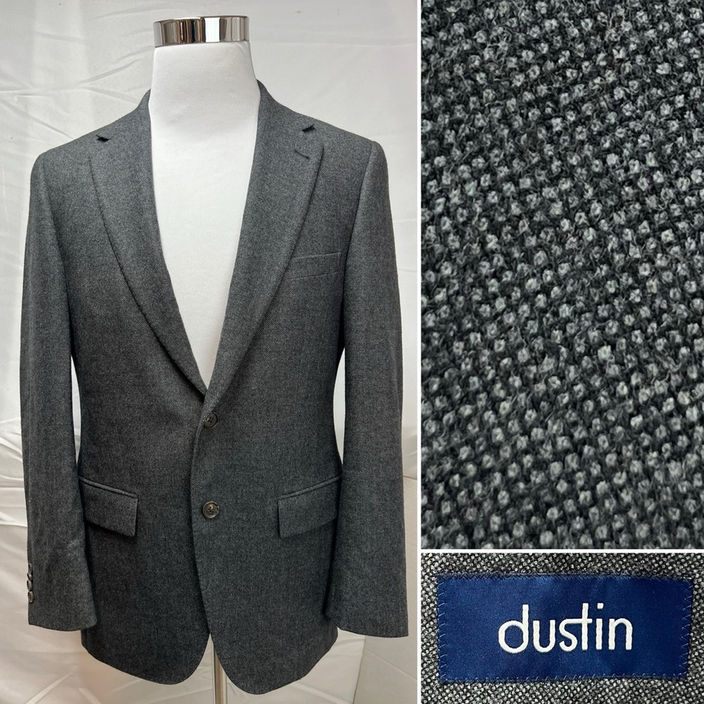 Dustin Men's 40R Charcoal Gray Double Vent 2-Button Unconstructed Blazer Jacket